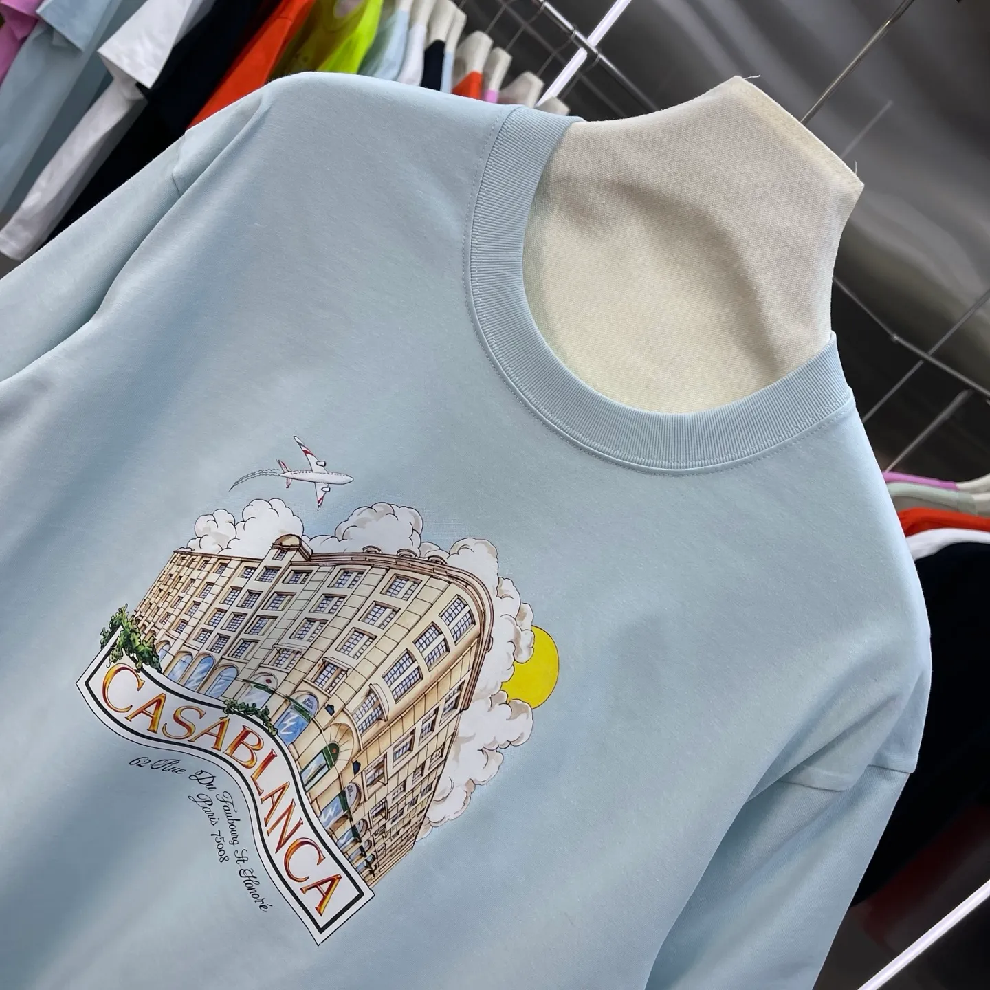 New Arrival Casablanca Classic Series T ～ ， ， 。 ， Classic ， In Stock ！ ：White Black Light Green Light Blue Pink（5 ） Size：S M L XL XXL